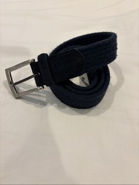 Dunning Navy Stretch Belt with Silver Buckle